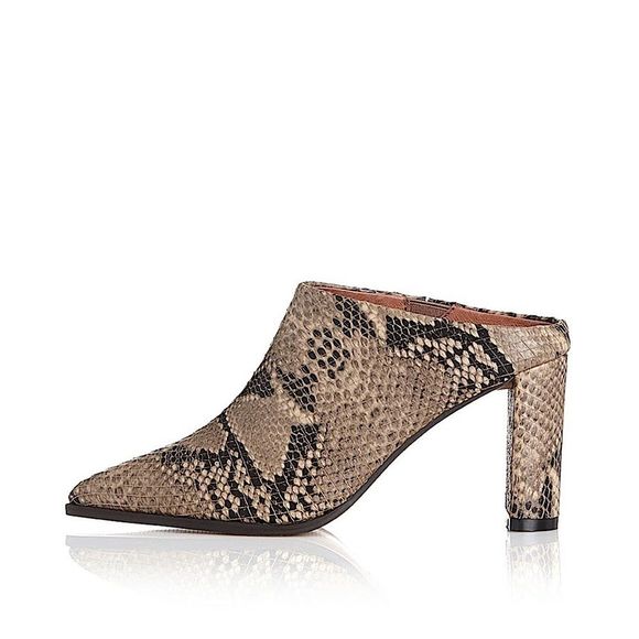 HUGE 71$Price ⬇️ AliasMaeRue Leather Mid Heel Mule - Picture 1 of 8